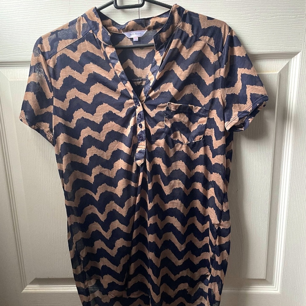 Stella Tweed Chevron Blouse (XL)